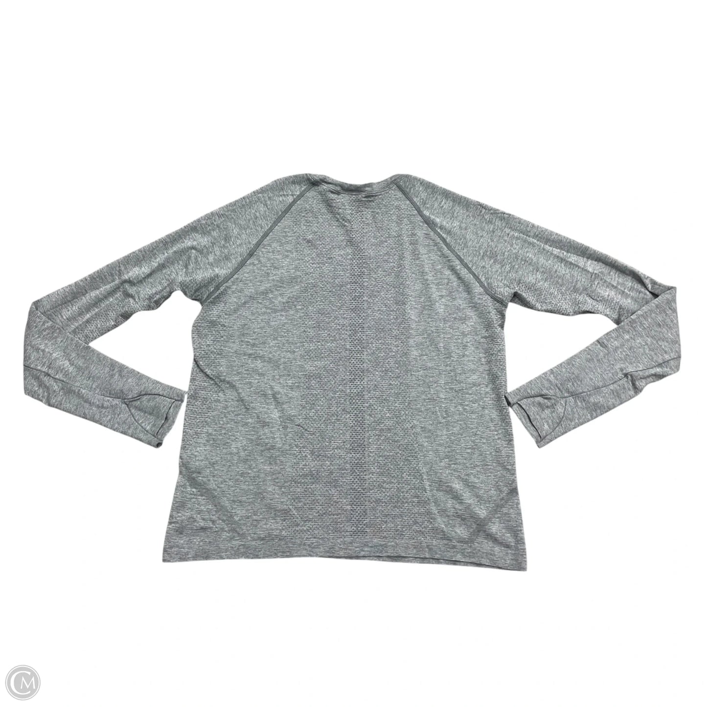 Athletic Top Long Sleeve Collar By Lululemon In Grey, Size: L