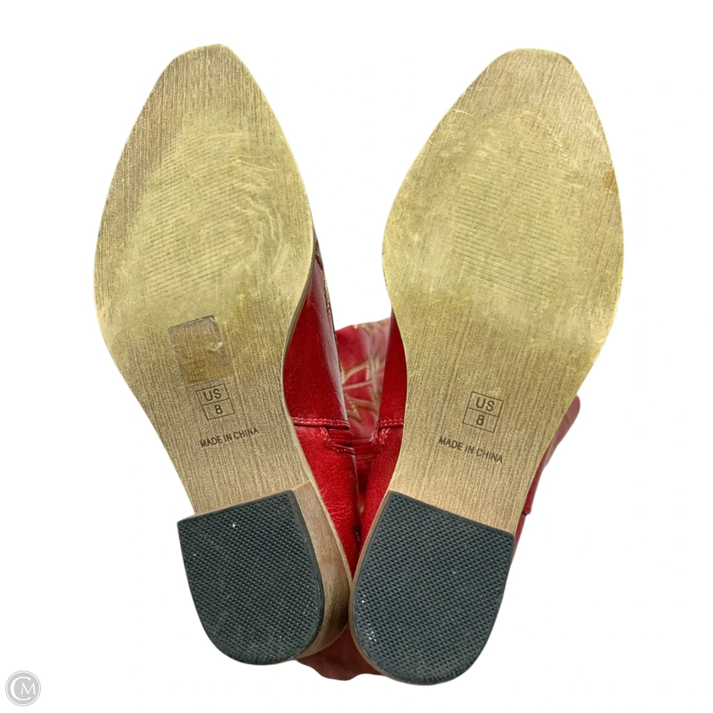Boots Western In Red, Size: 8