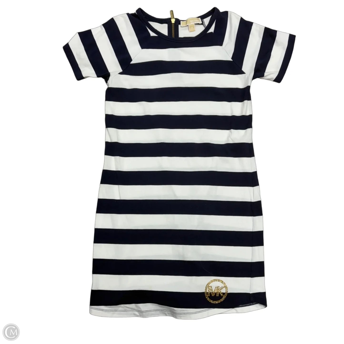 Dress Casual Midi By Michael By Michael Kors In Blue & White, Size: Xs