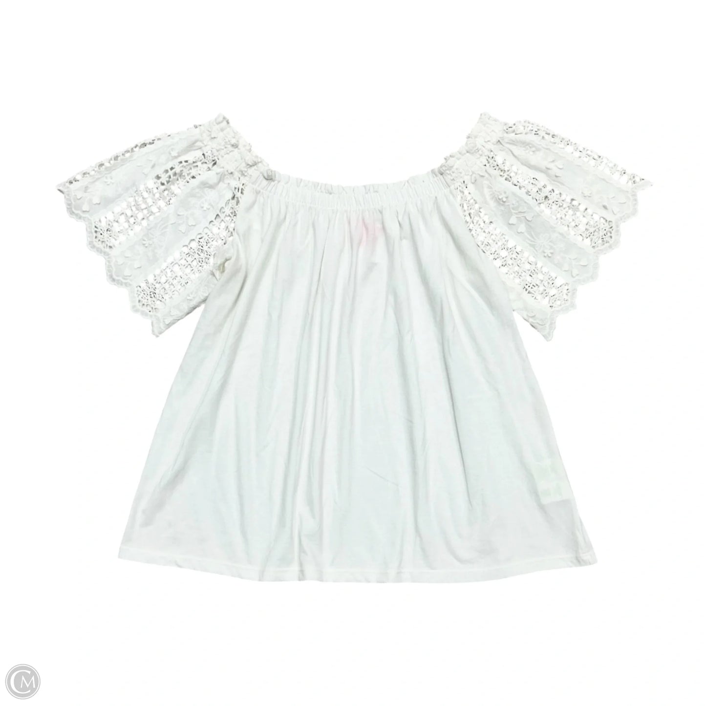 Top Short Sleeve Designer By Lilly Pulitzer In White, Size: L