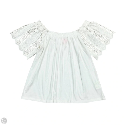 Top Short Sleeve Designer By Lilly Pulitzer In White, Size: L