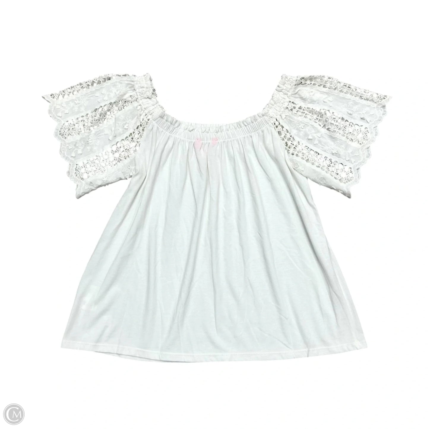 Top Short Sleeve Designer By Lilly Pulitzer In White, Size: L