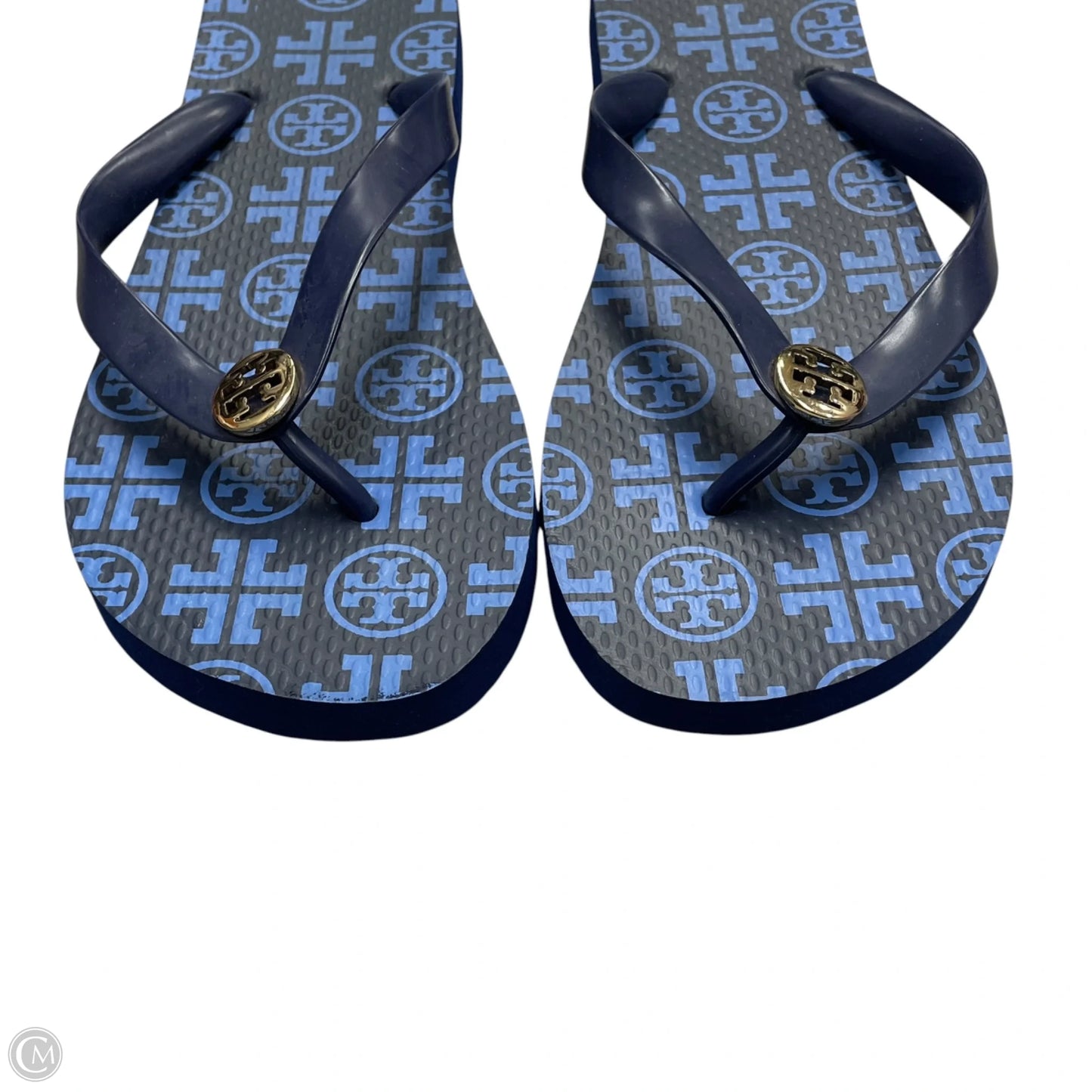 Sandals Designer By Tory Burch In Black & Blue, Size: 9