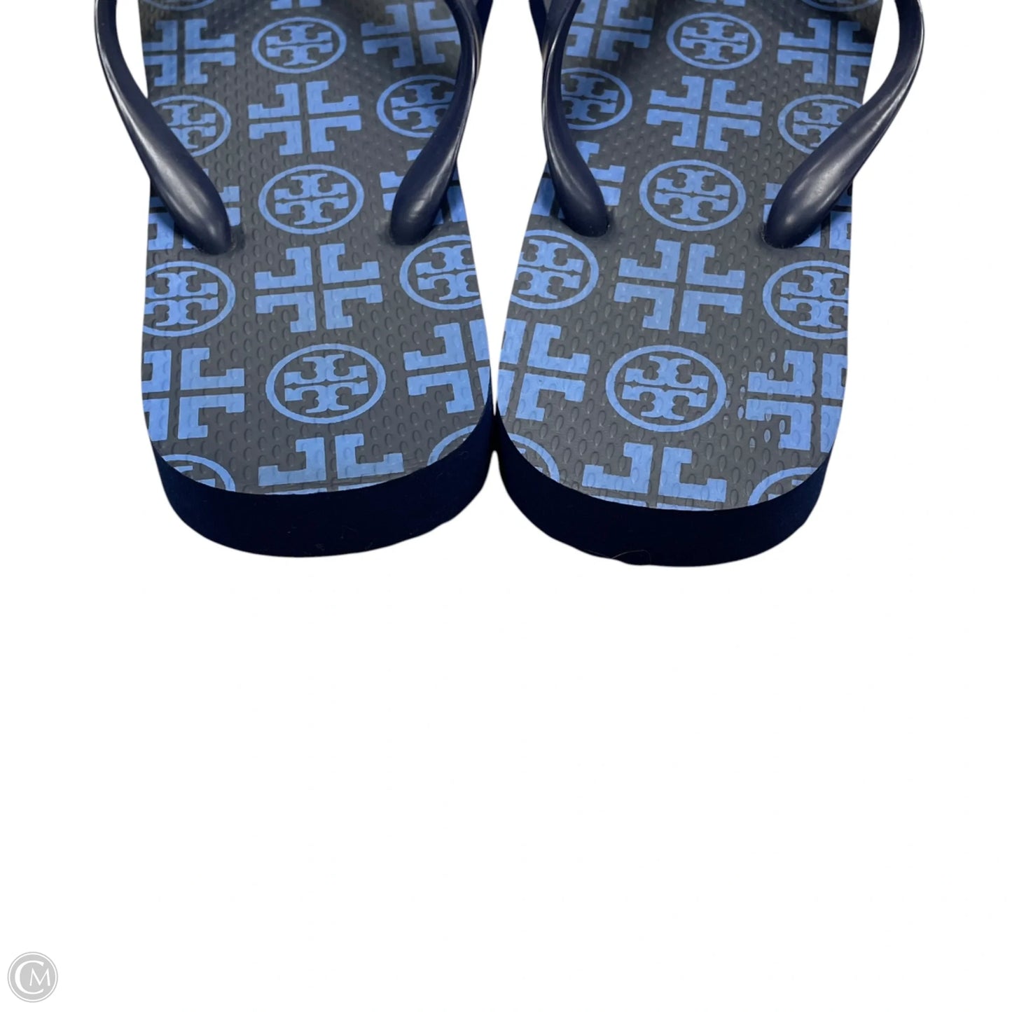 Sandals Designer By Tory Burch In Black & Blue, Size: 9