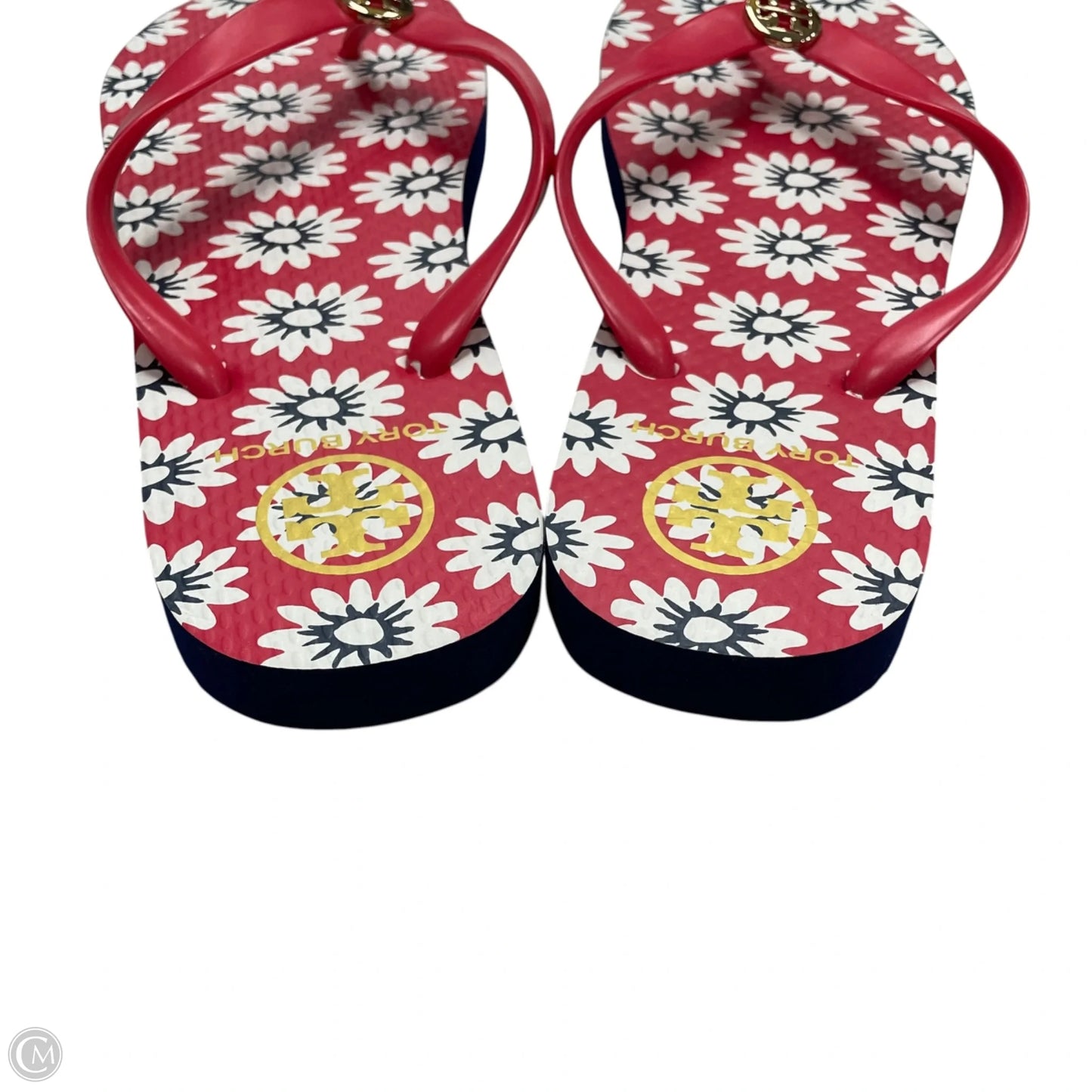 Sandals Designer By Tory Burch In Blue & Red & White, Size: 9