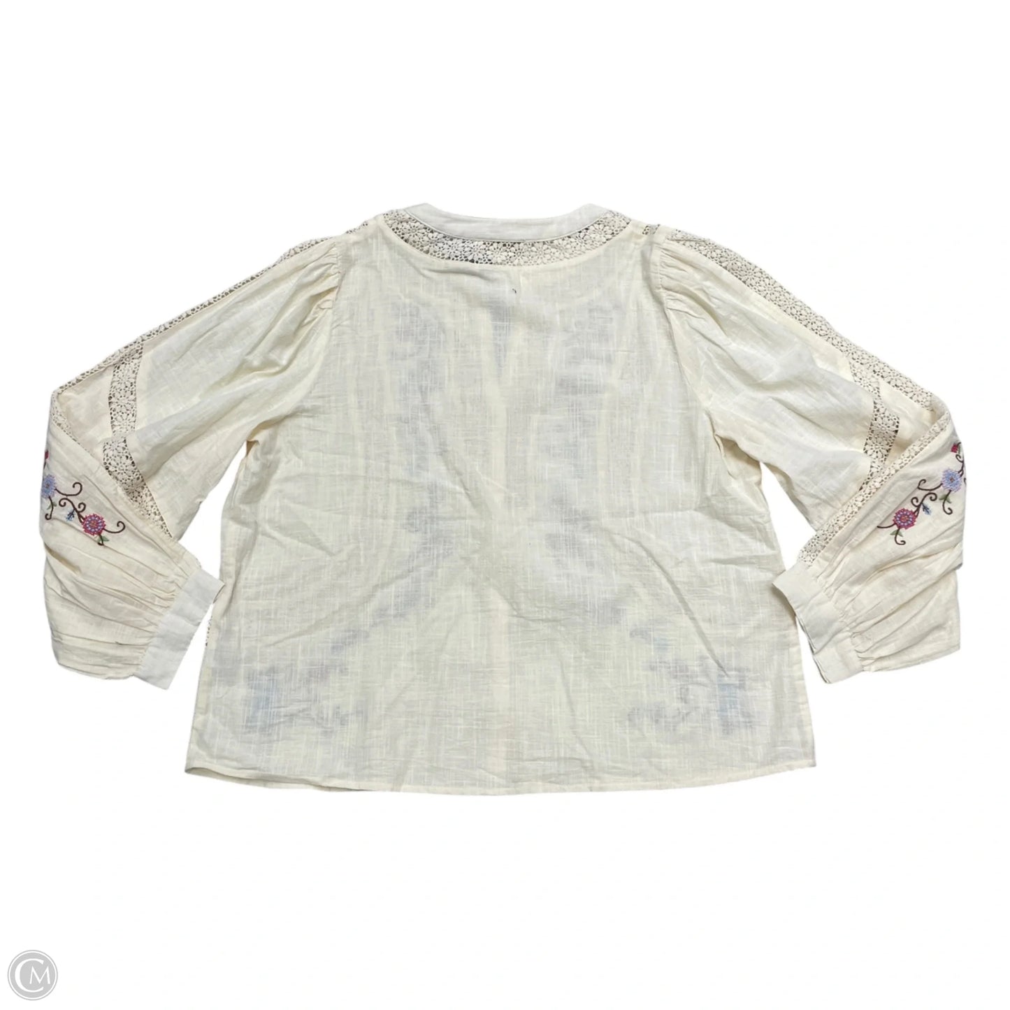 Top Long Sleeve By Jennifer & Grace In Cream, Size: L