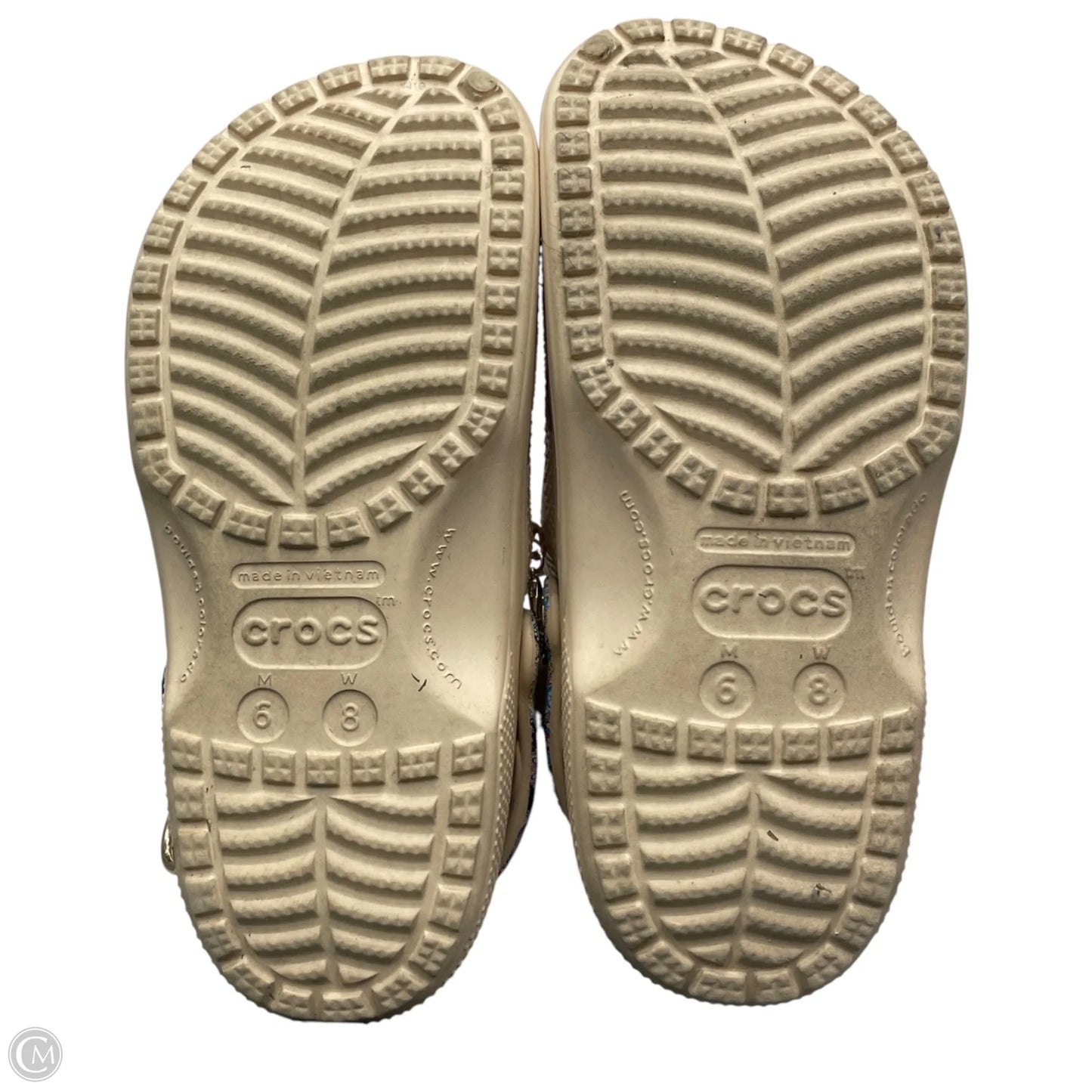 Shoes Flats By Crocs In Cream, Size: 8