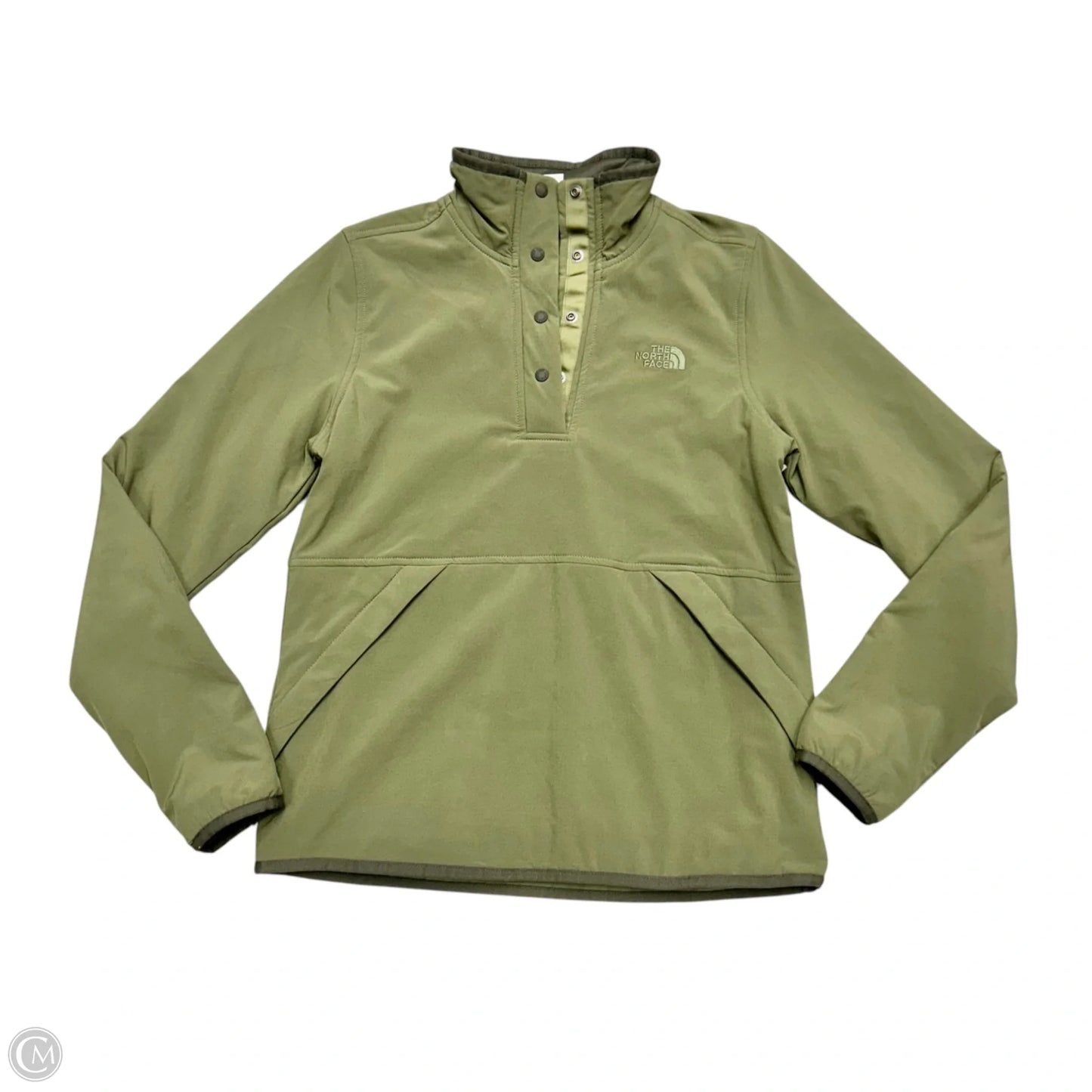Athletic Top Long Sleeve Collar By The North Face In Green, Size: Xs