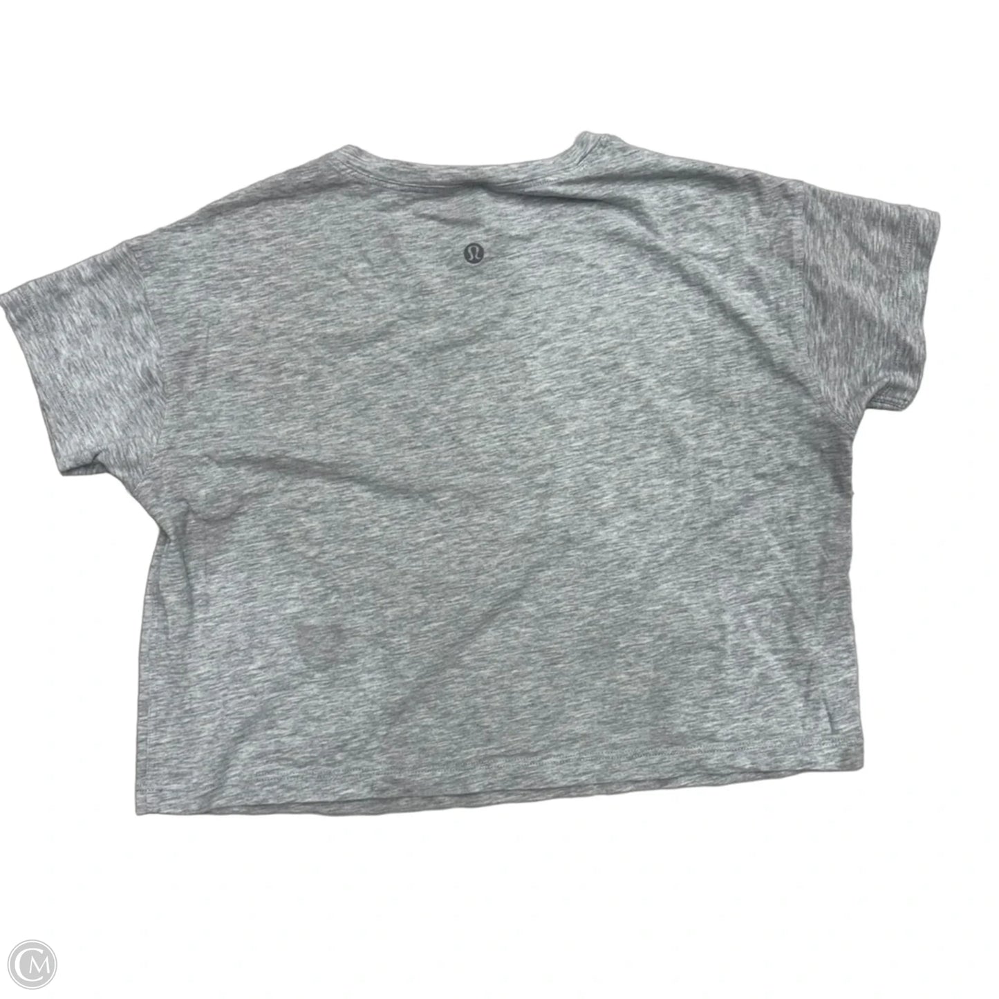 Athletic Top Short Sleeve By Lululemon In Grey, Size: Xs