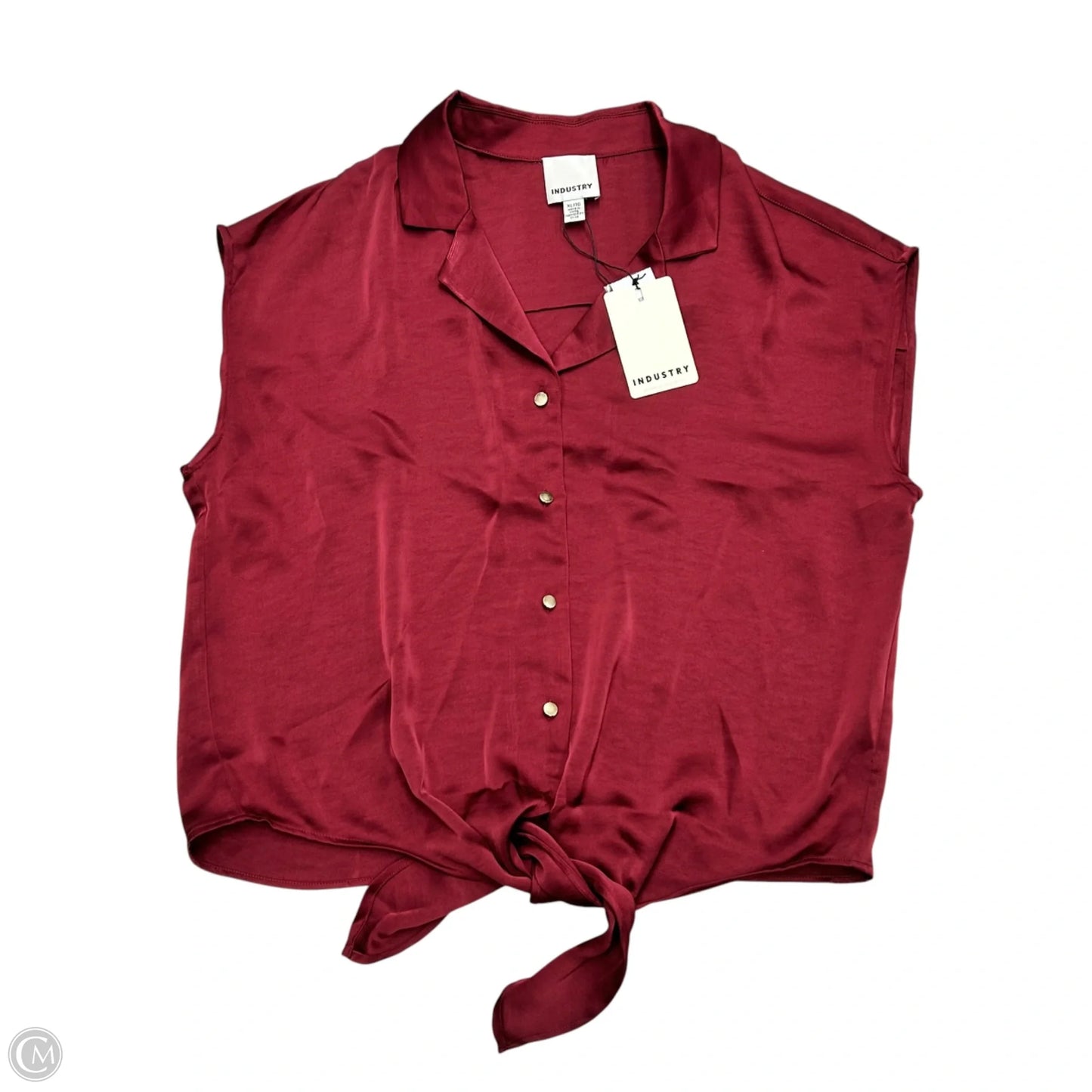 Blouse Short Sleeve By Industry In Red, Size: Xl