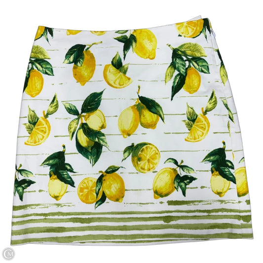 Skirt Midi By Talbots In White & Yellow, Size: 4