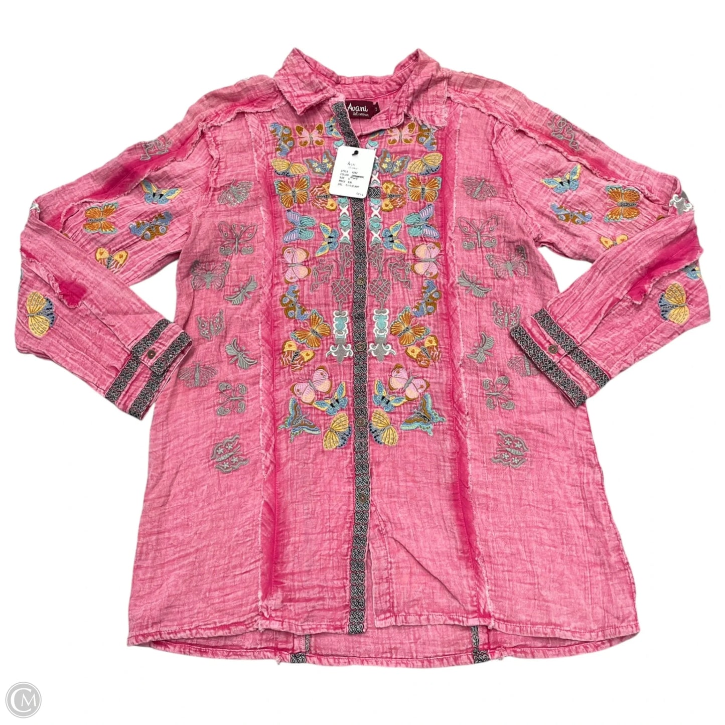 Top Long Sleeve By Avani In Pink, Size: S