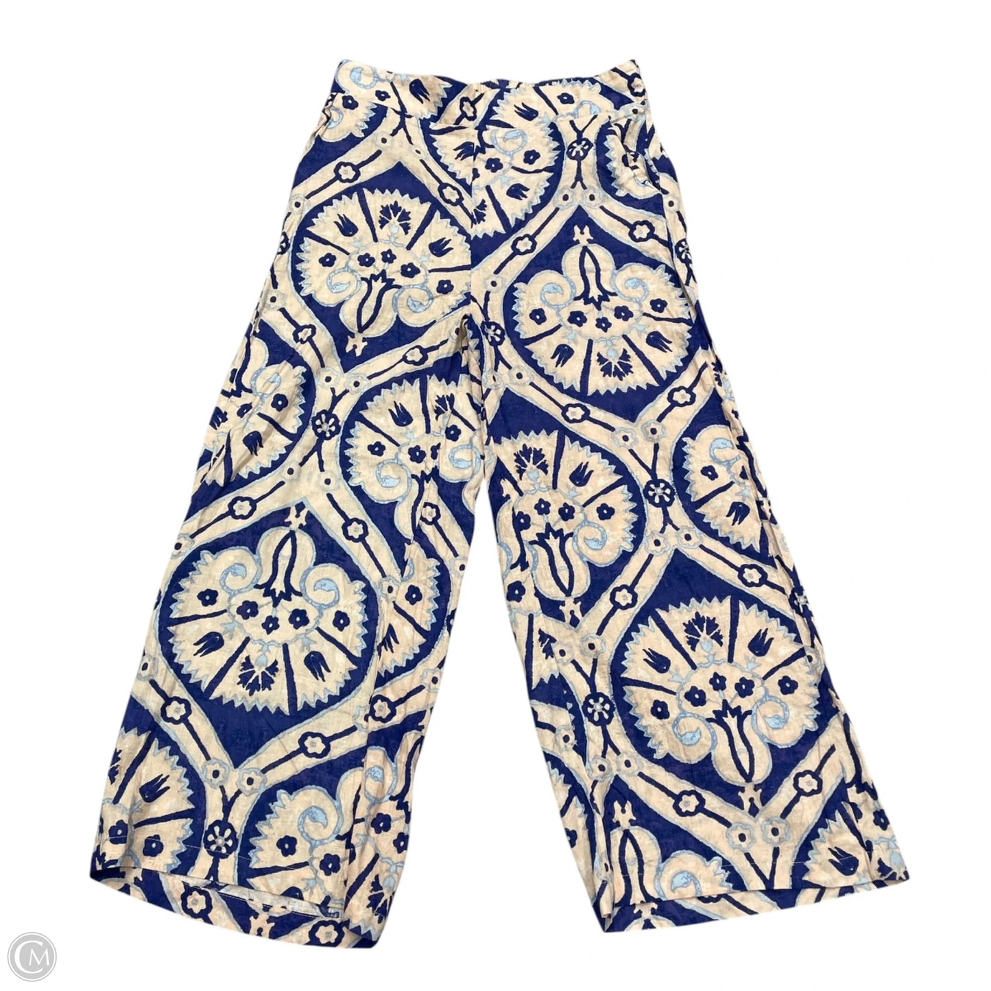 Pants Wide Leg By Christian Siriano In Blue & Pink, Size: M