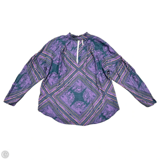 Top Long Sleeve By Free People In Grey & Purple, Size: Sp