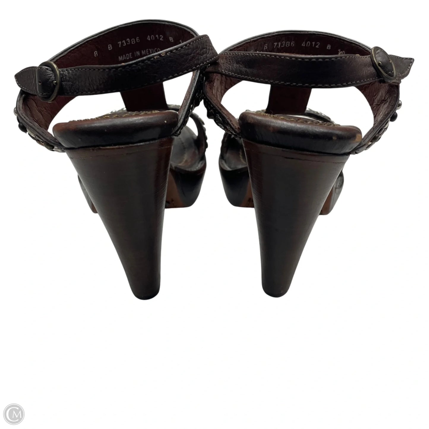 Sandals Designer By Frye In Brown, Size: 8