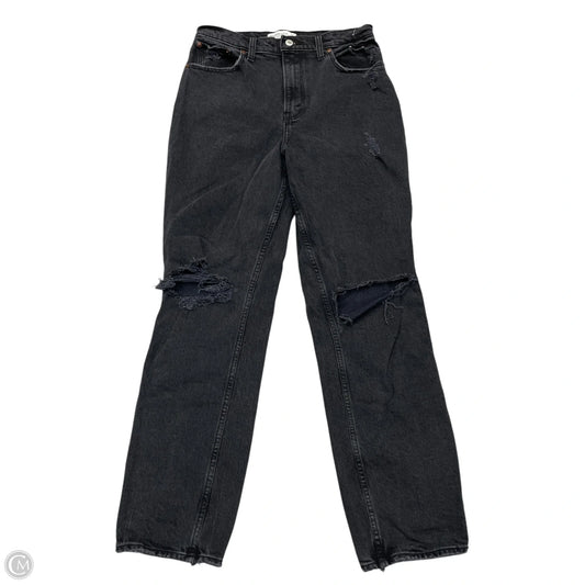 Jeans Straight By Abercrombie And Fitch In Black Denim, Size: 8