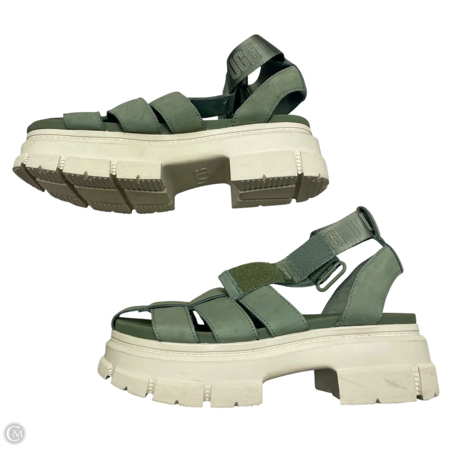 Sandals Designer By Ugg In Green, Size: 8.5
