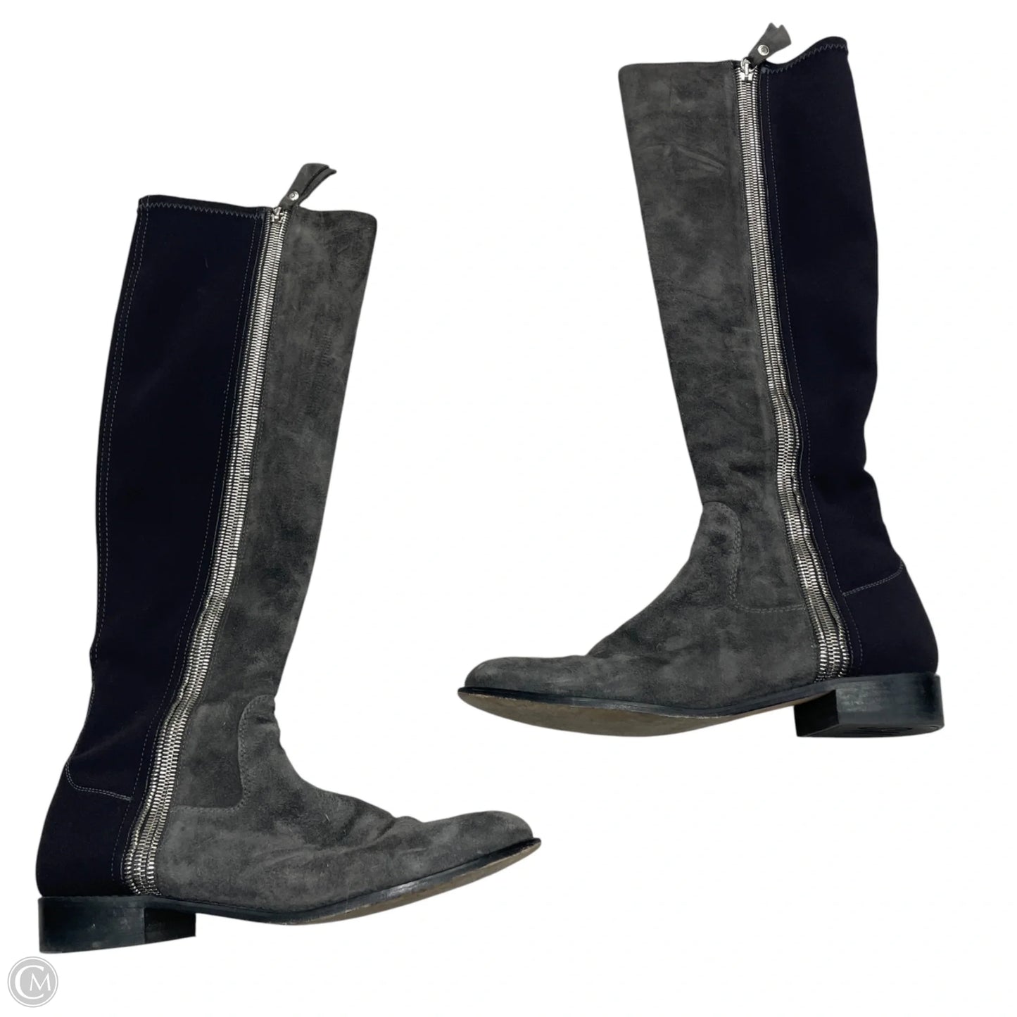 Boots Designer By Stuart Weitzman In Black & Grey, Size: 8.5