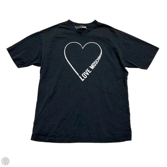 Top Short Sleeve By Love Moschino In Black, Size: S