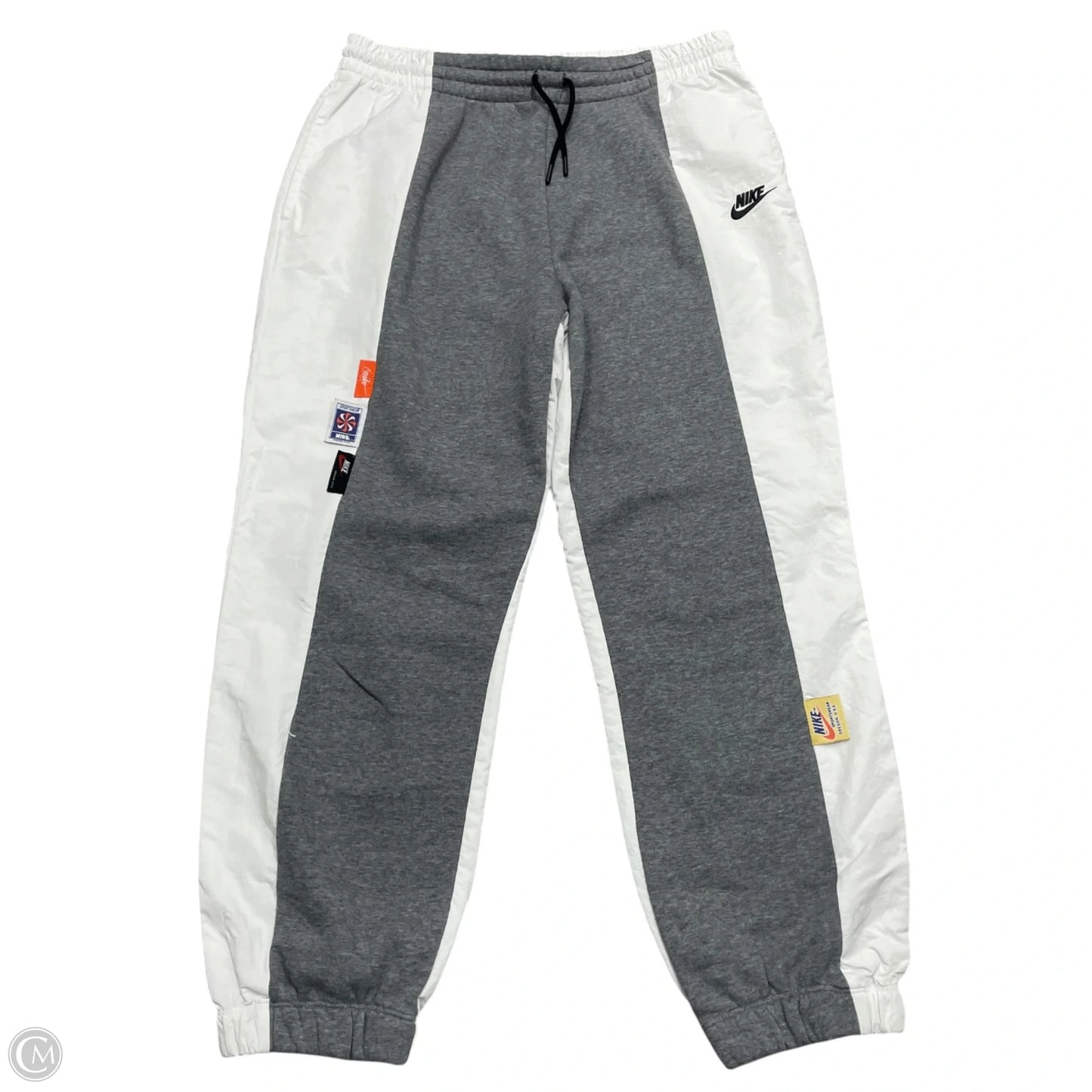 Athletic Pants By Nike In Grey & White, Size: L