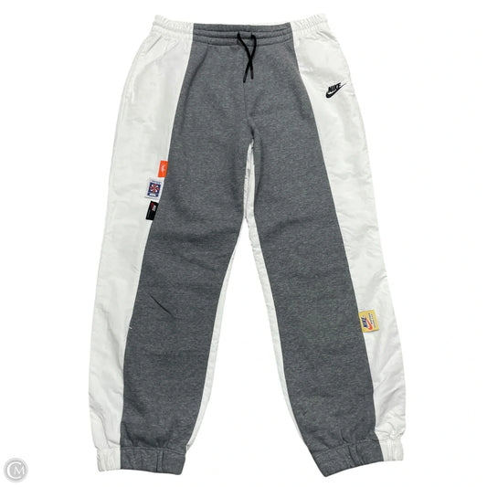 Athletic Pants By Nike In Grey & White, Size: L