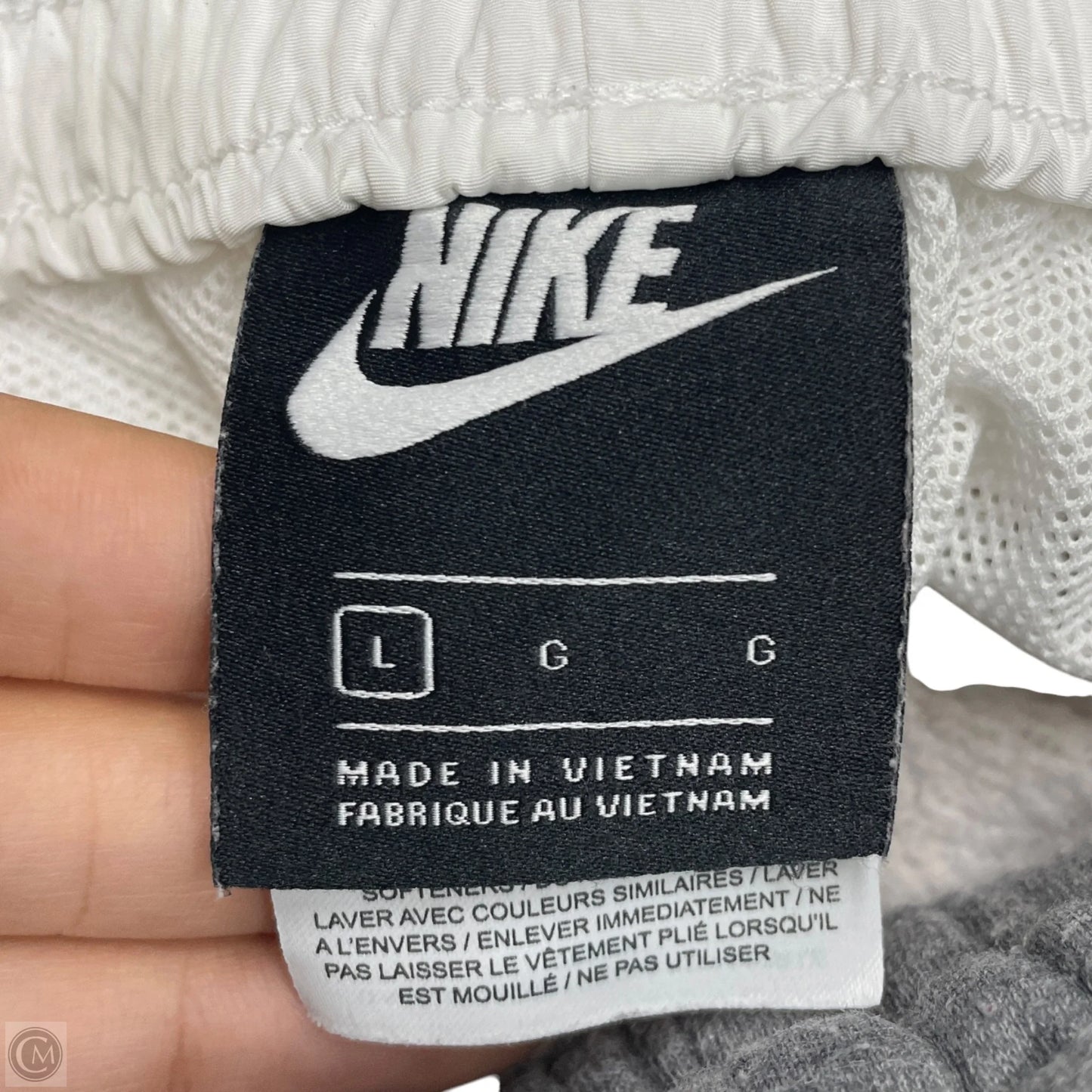 Athletic Pants By Nike In Grey & White, Size: L