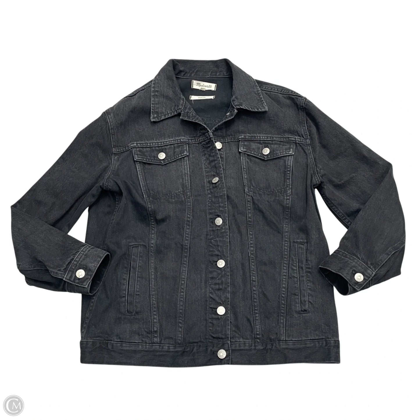 Jacket Denim By Madewell In Black Denim, Size: L