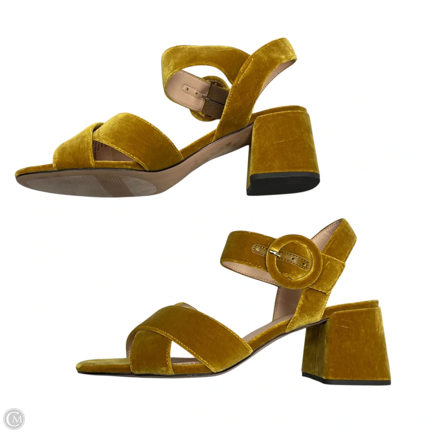 Sandals Heels Block By J. Crew In Yellow, Size: 9