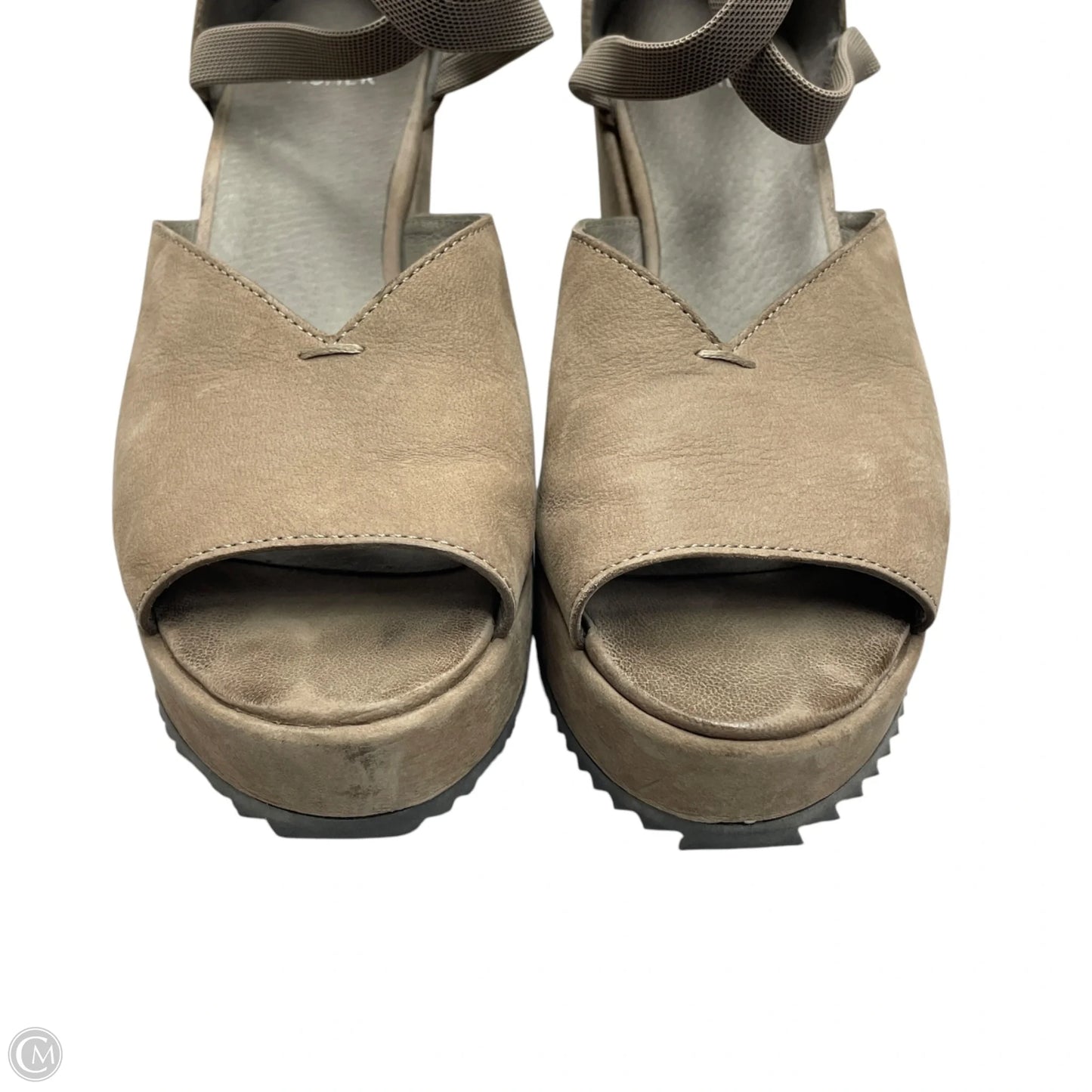 Sandals Heels Wedge By Eileen Fisher In Taupe, Size: 8.5