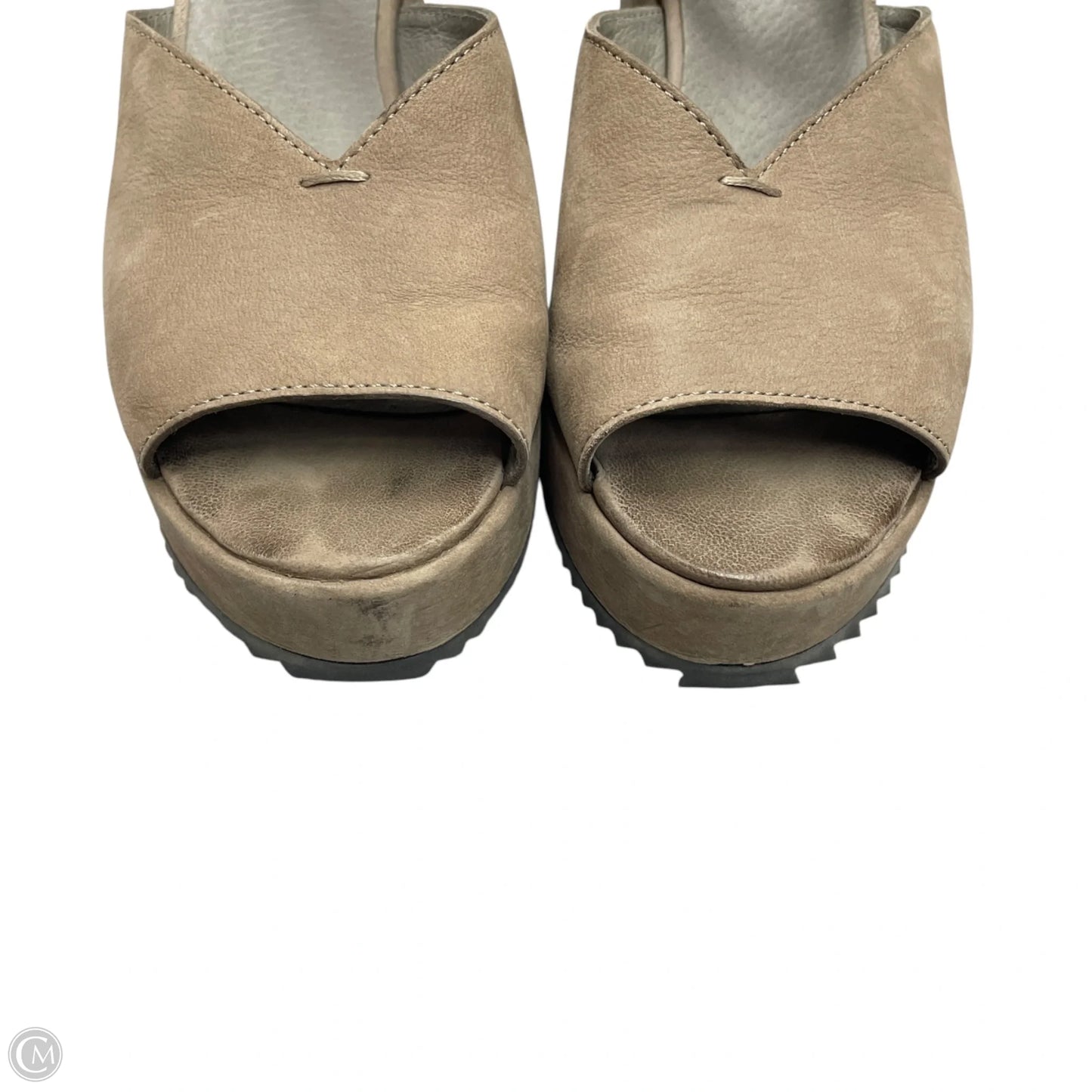 Sandals Heels Wedge By Eileen Fisher In Taupe, Size: 8.5