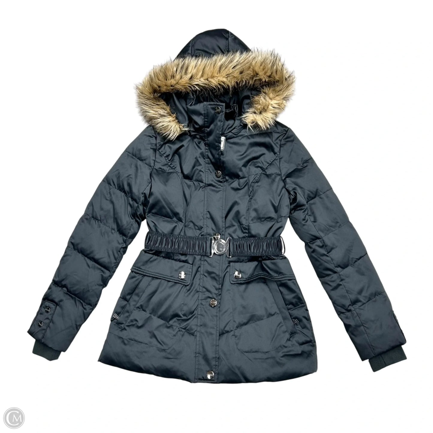 Coat Parka By Dkny In Black & Brown, Size: Xs