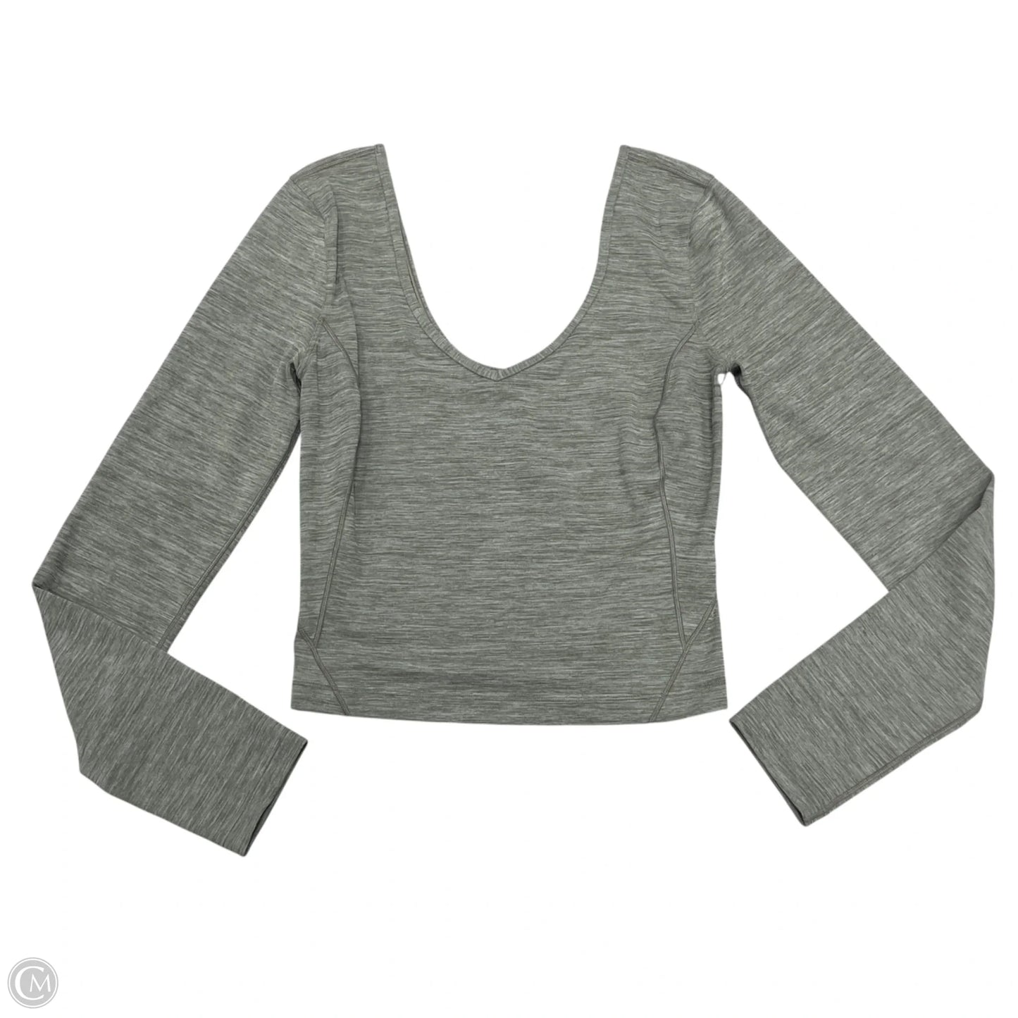 Athletic Top Long Sleeve Collar By Lululemon In Grey, Size: S