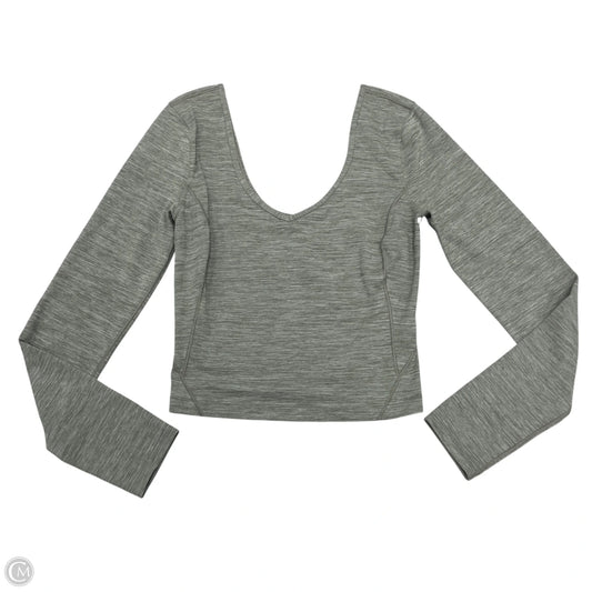 Athletic Top Long Sleeve Collar By Lululemon In Grey, Size: S