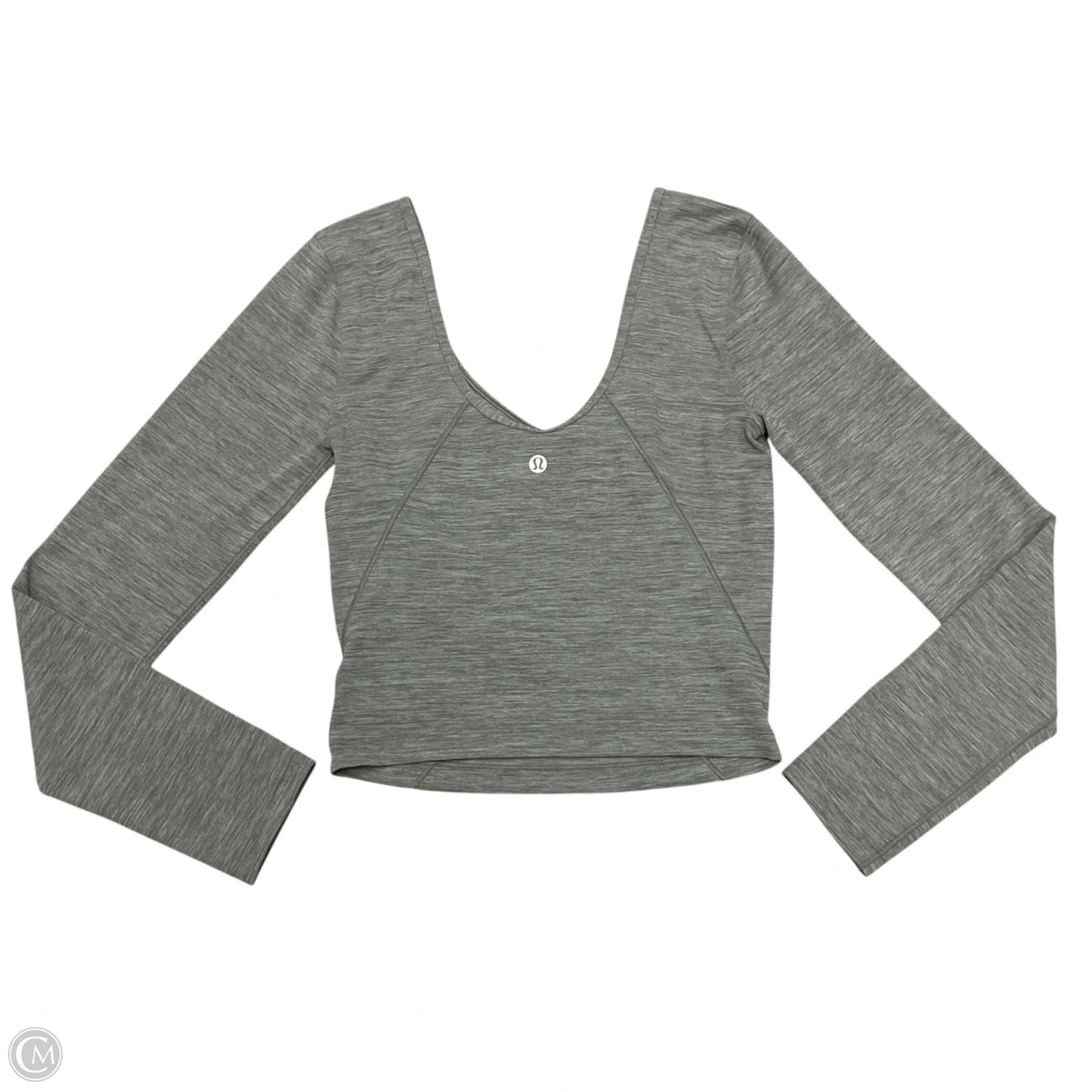 Athletic Top Long Sleeve Collar By Lululemon In Grey, Size: S