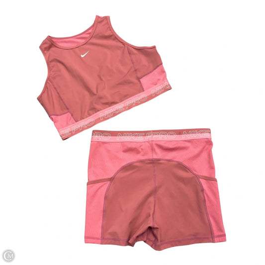 Athletic Shorts 2pc By Nike In Pink, Size: L