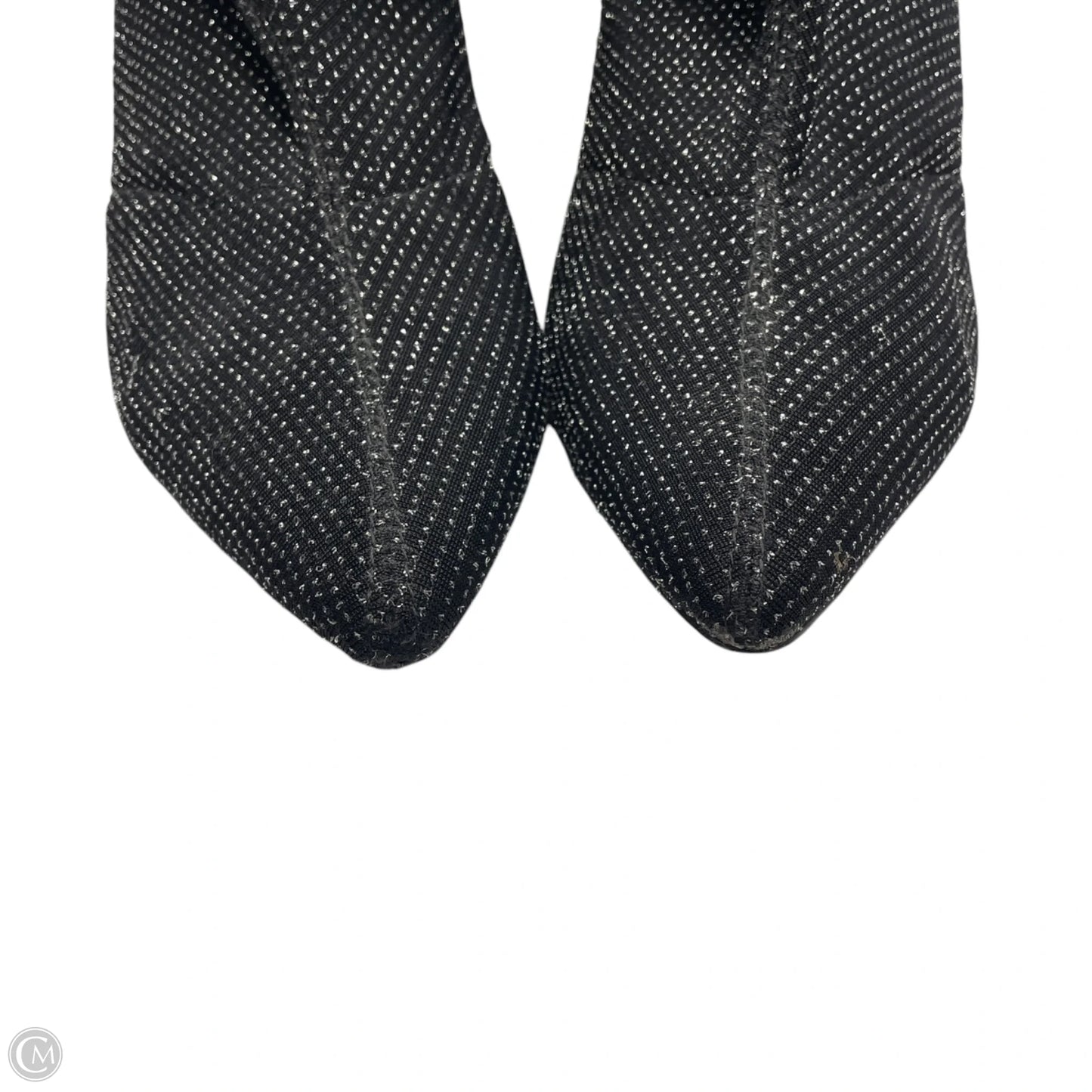 Boots Ankle Heels By Shoedazzle In Black & Silver, Size: 9