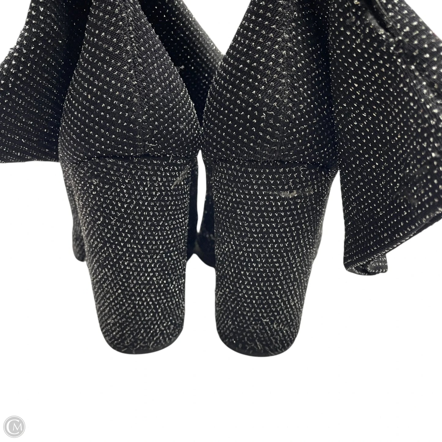 Boots Ankle Heels By Shoedazzle In Black & Silver, Size: 9