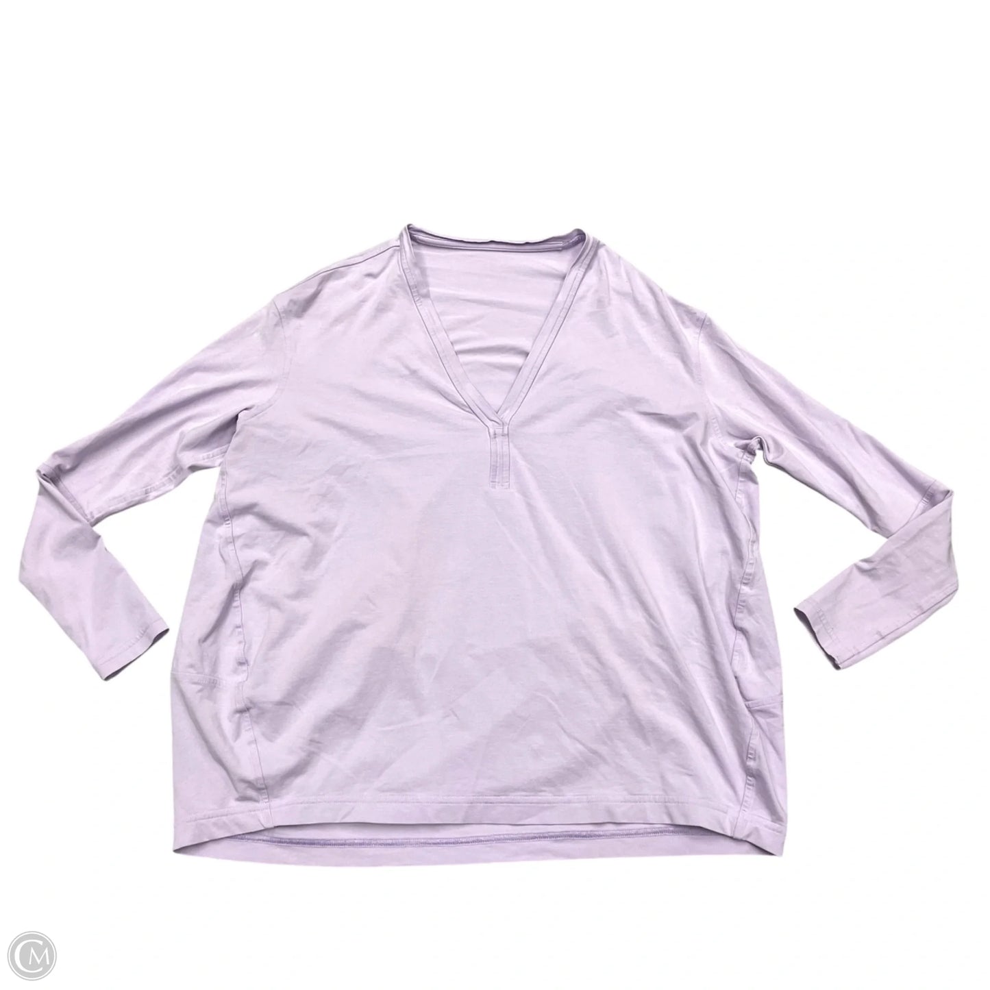 Athletic Top Long Sleeve Collar By Lululemon In Purple, Size: M