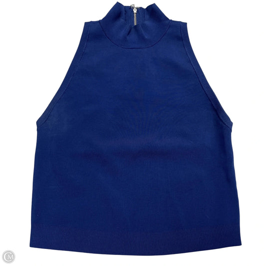 Top Sleeveless Designer By Alice + Olivia In Blue, Size: L
