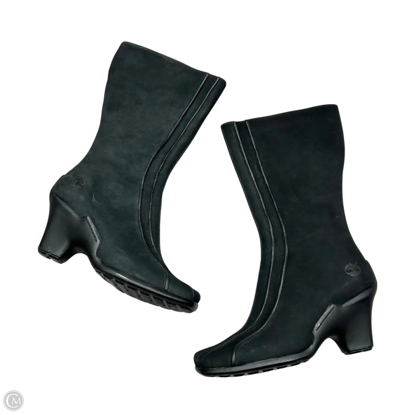 Boots Mid-calf Heels By Timberland In Black, Size: 9