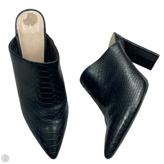 Sandals Heels Stiletto By Michael By Michael Kors In Black & Gold, Size: 9.5