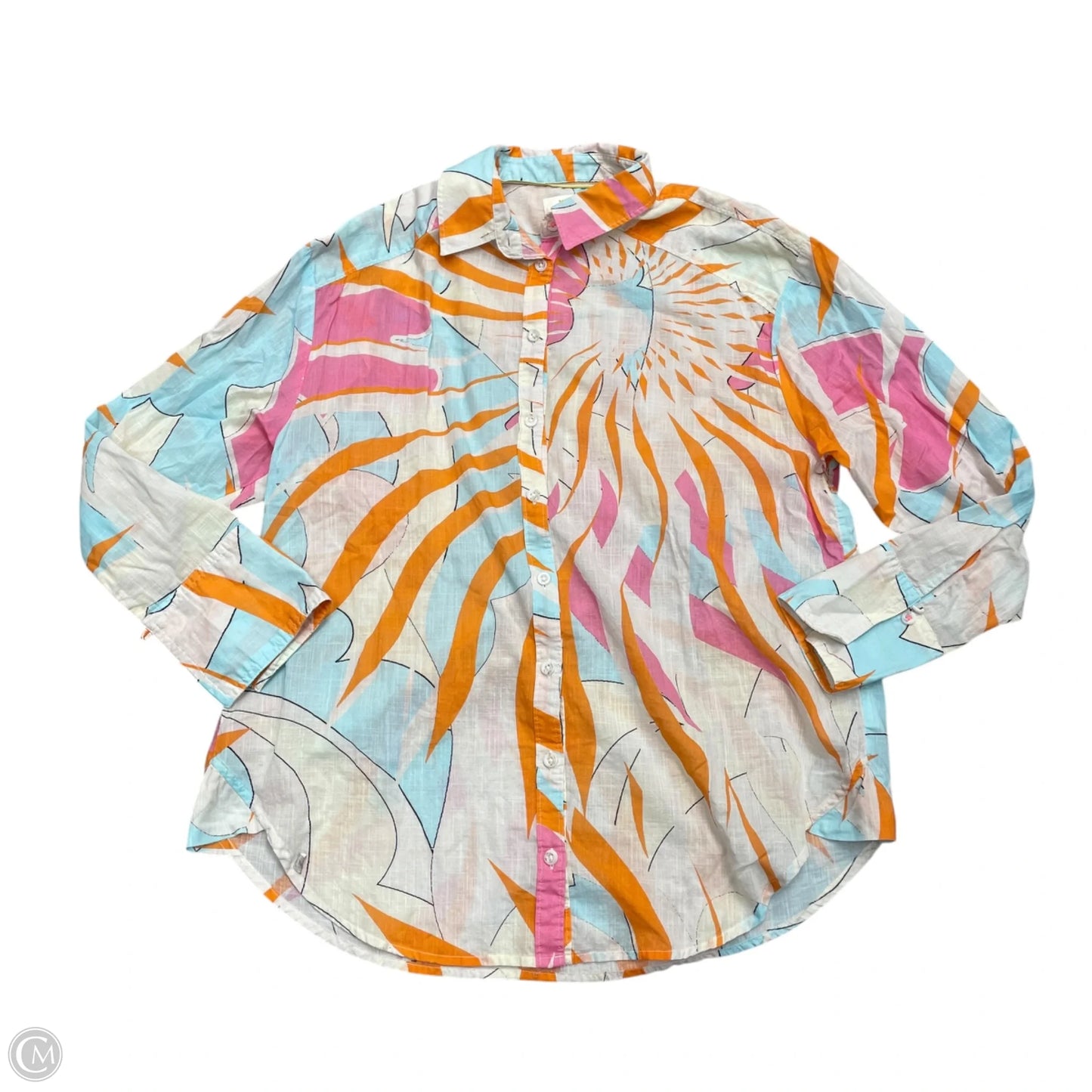 Top Long Sleeve By Maeve In Blue & Orange, Size: M