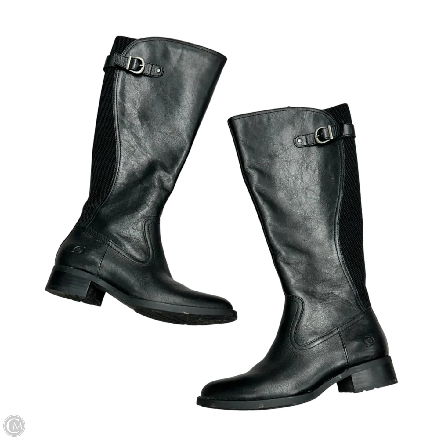 Boots Leather By Born In Black, Size: 6.5
