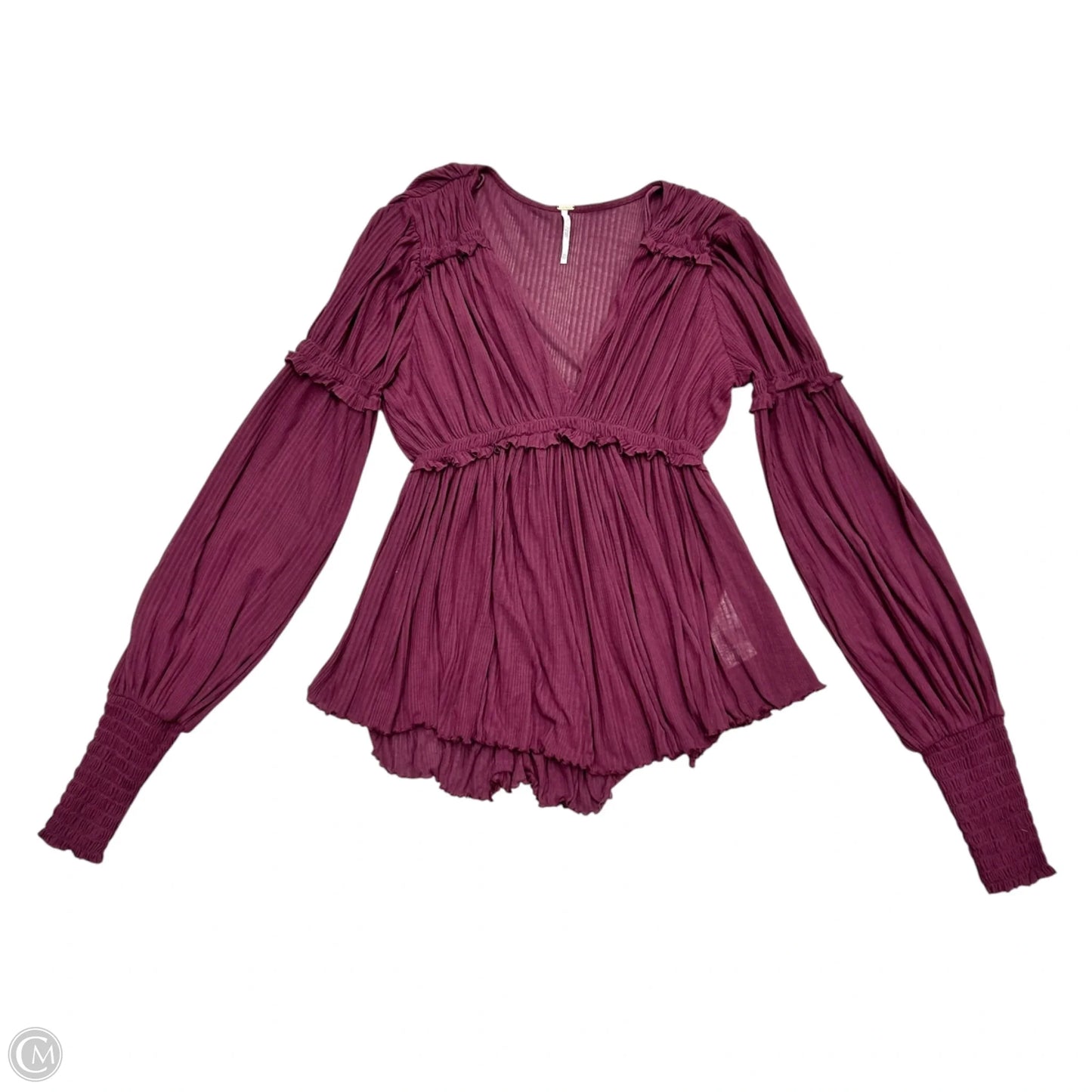 Top Long Sleeve By Free People In Maroon, Size: Xs