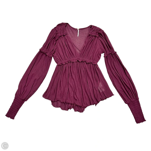 Top Long Sleeve By Free People In Maroon, Size: Xs