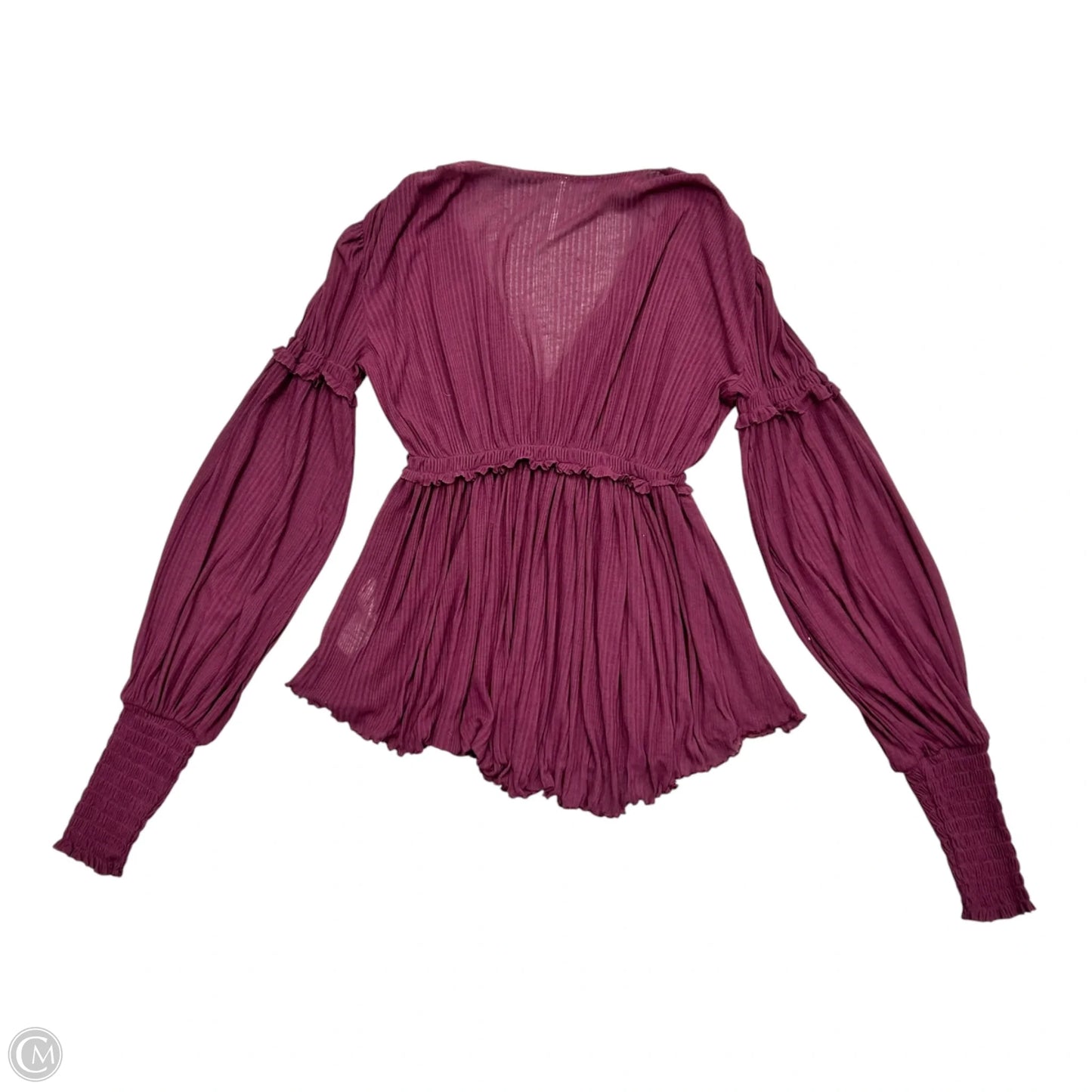 Top Long Sleeve By Free People In Maroon, Size: Xs