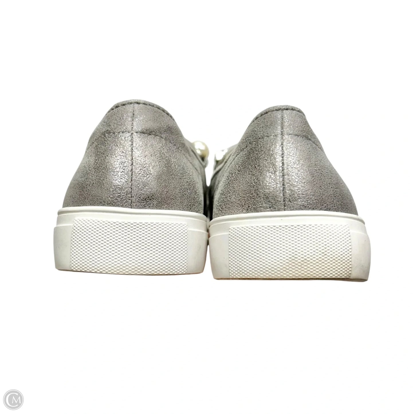 Shoes Designer By Karl Lagerfeld In Silver & White, Size: 7