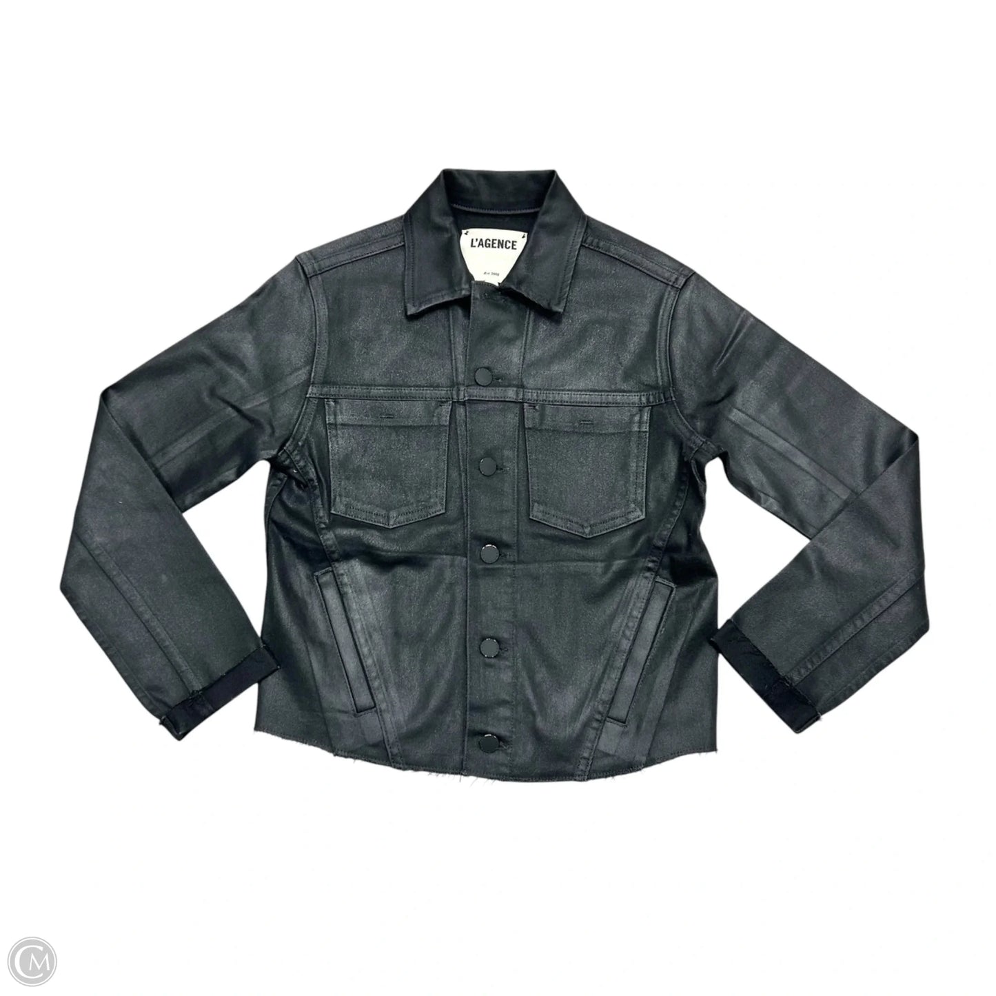 Jacket Denim By L Agence In Black Denim, Size: S