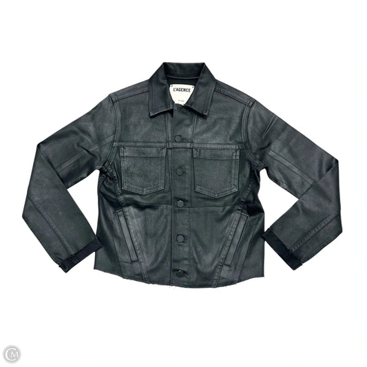 Jacket Denim By L Agence In Black Denim, Size: S