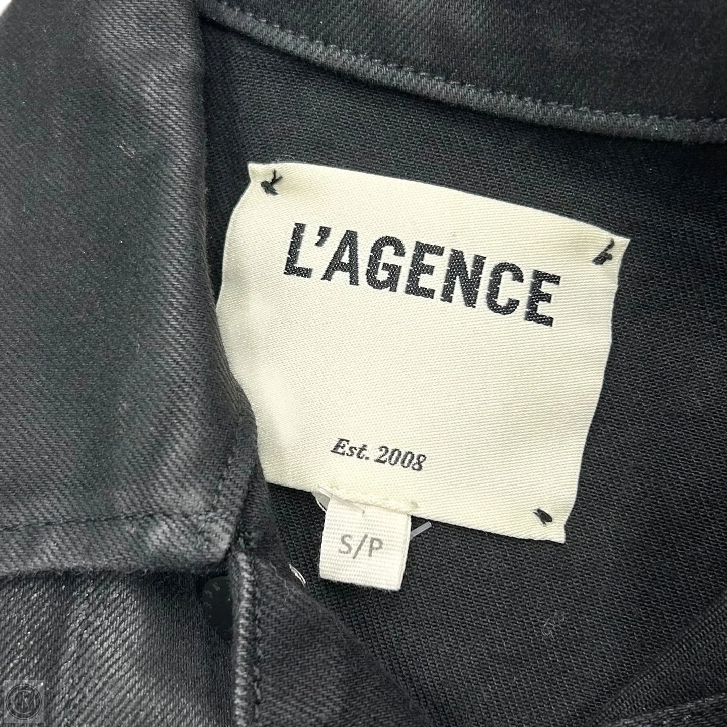 Jacket Denim By L Agence In Black Denim, Size: S